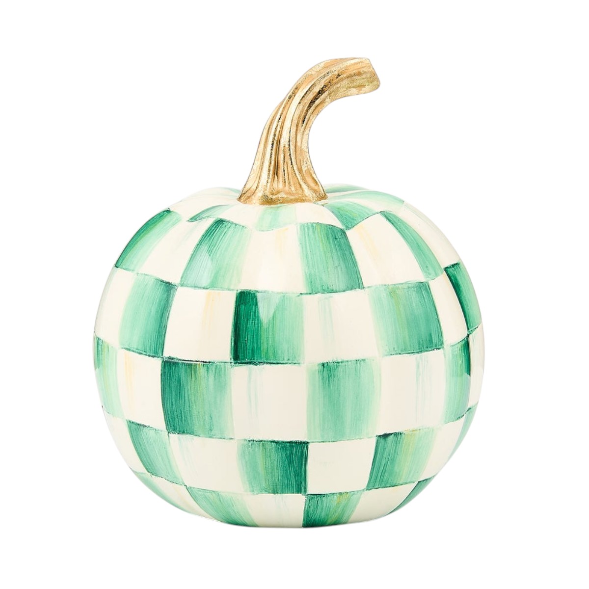 MacKenzie-Childs Emerald Check Pumpkin, Mini
