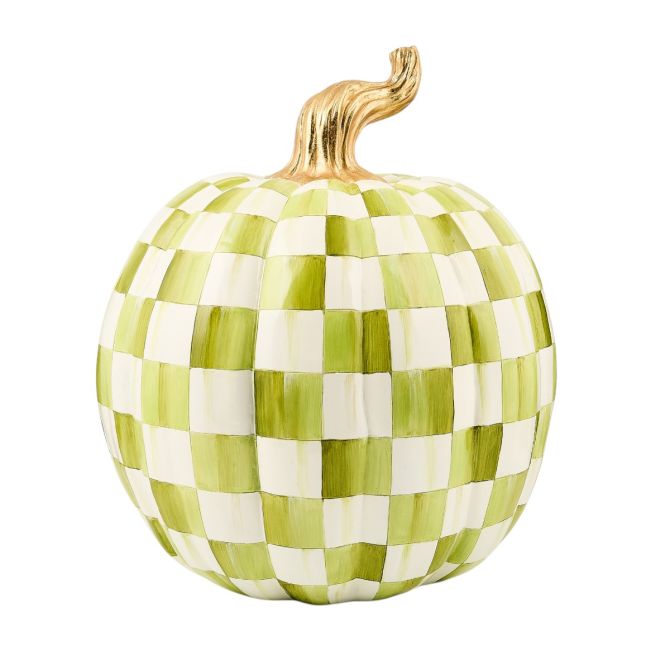 MacKenzie-Childs Moss Check Pumpkin, Large