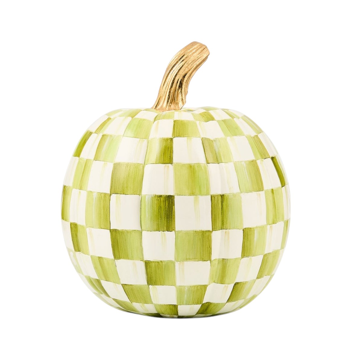 MacKenzie-Childs Moss Check Pumpkin, Small