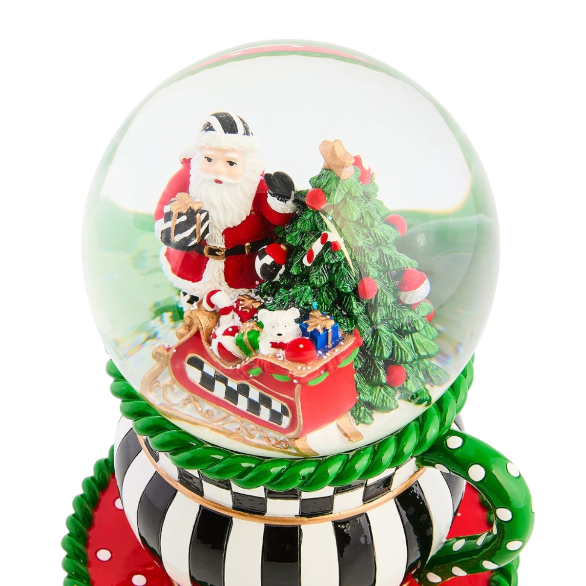 MacKenzie-Childs Check It Out Teacup Snow Globe