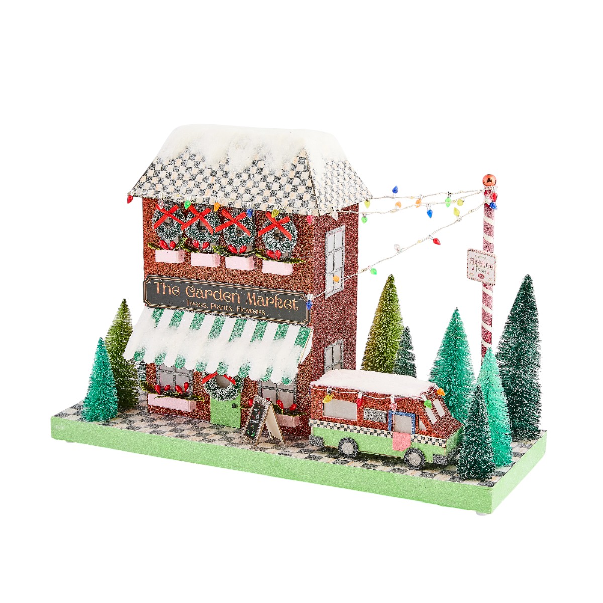 MacKenzie-Childs Check It Out Illuminated Garden Market Paper House