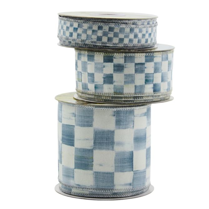 MacKenzie-Childs Sterling Check Ribbon, 2"