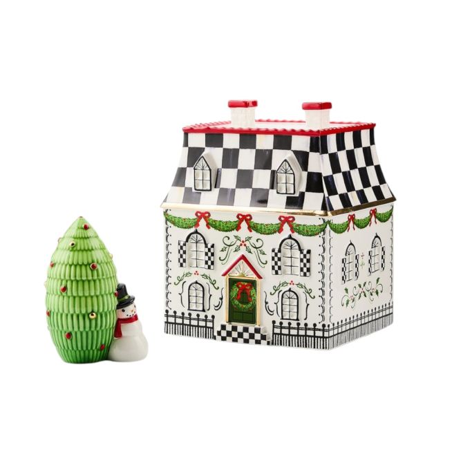 MacKenzie-Childs Holly Village Illuminated Ceramic Villa