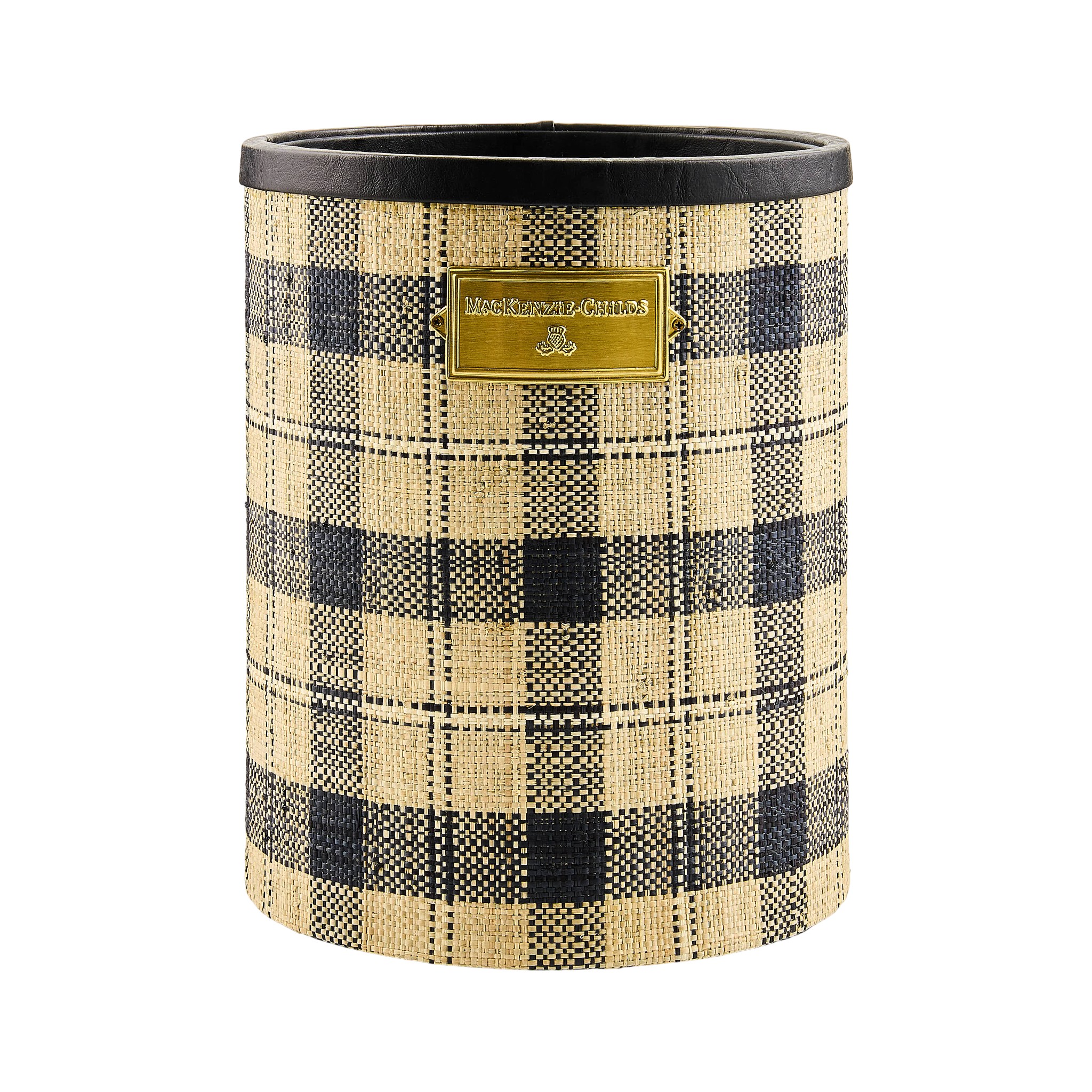 MacKenzie-Childs Mad For Plaid Wastebasket