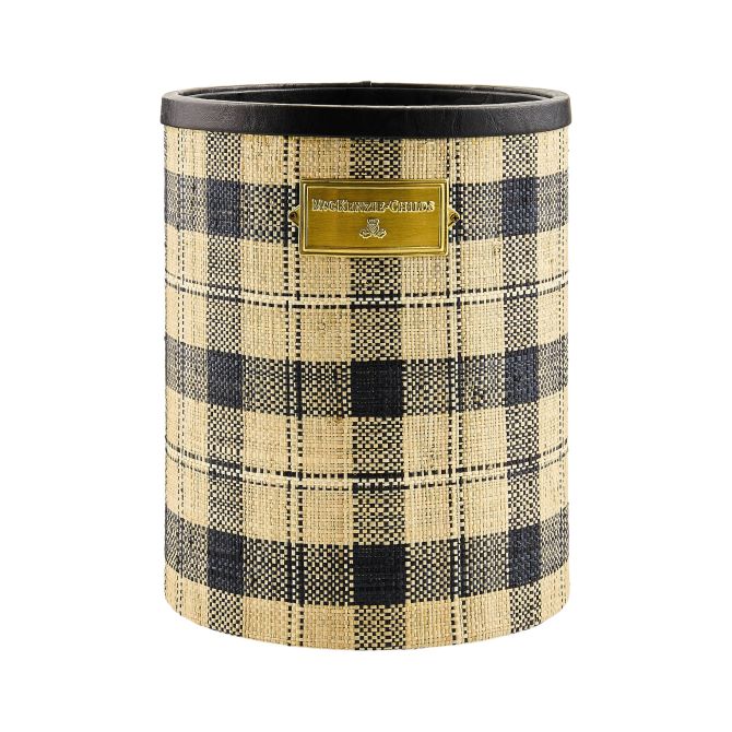 MacKenzie-Childs Mad For Plaid Wastebasket