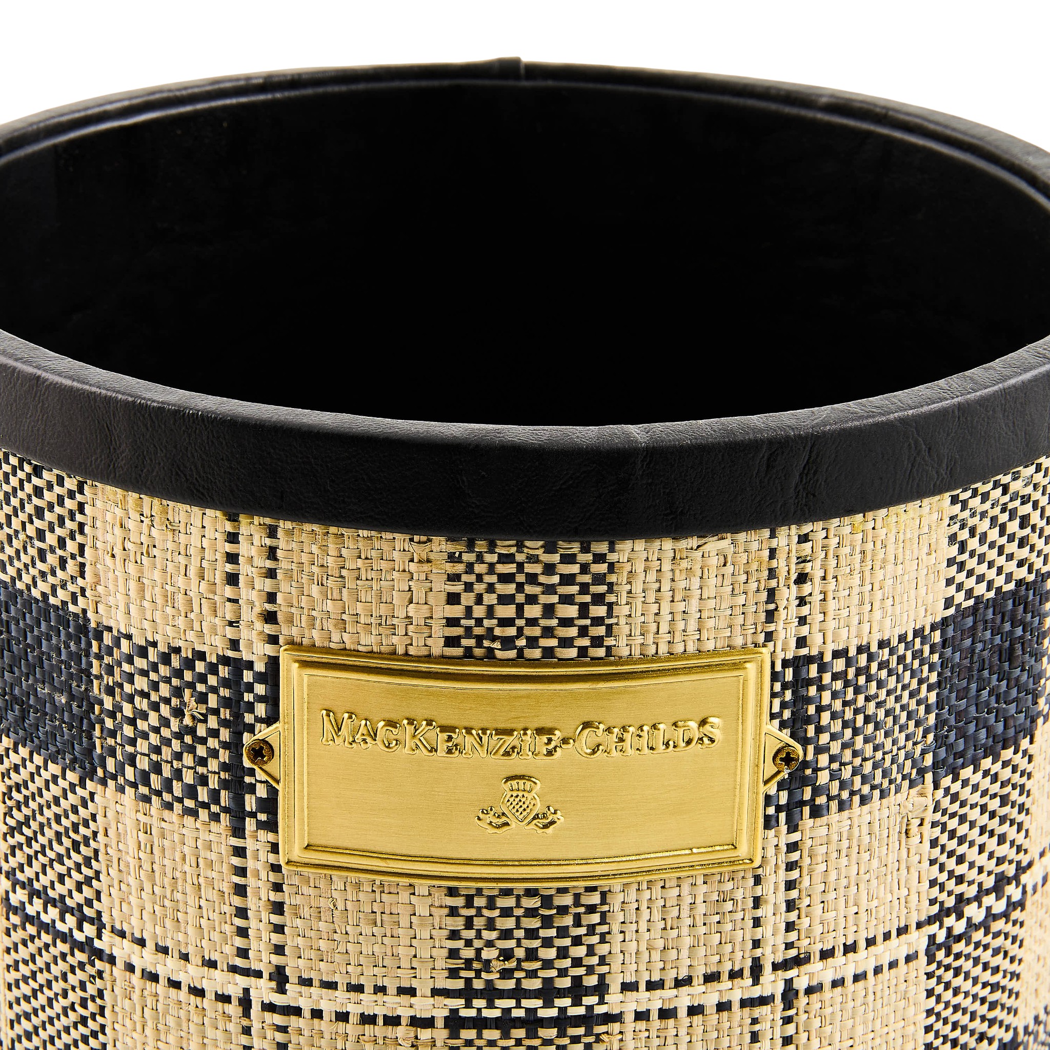 MacKenzie-Childs Mad For Plaid Wastebasket