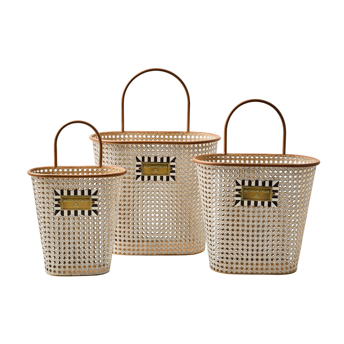 MacKenzie-Childs Cane Baskets, Set of 3