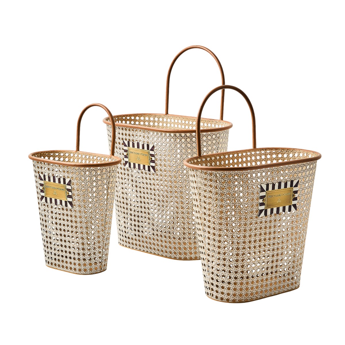 MacKenzie-Childs Cane Baskets, Set of 3