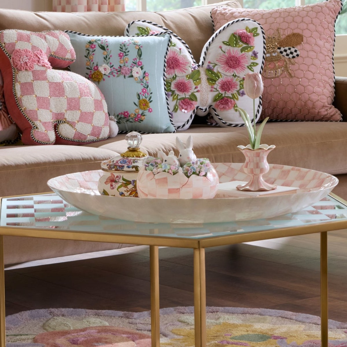 MacKenzie-Childs Peekaboo Egg, Rosy Check