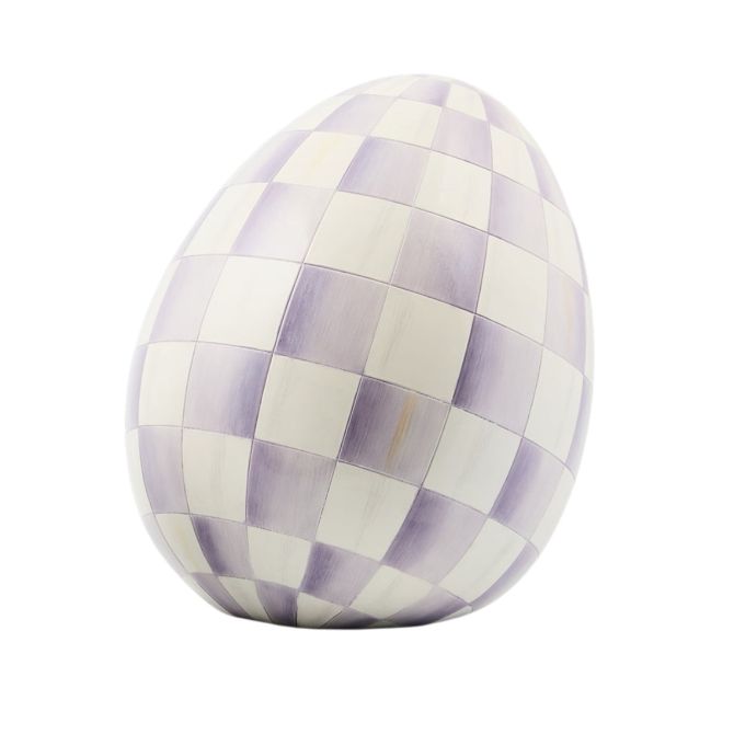 MacKenzie-Childs Small Egg Figurine, Violet Check