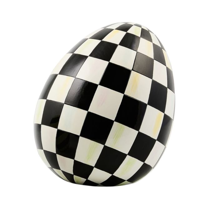 MacKenzie-Childs Small Egg Figurine, Courtly Check