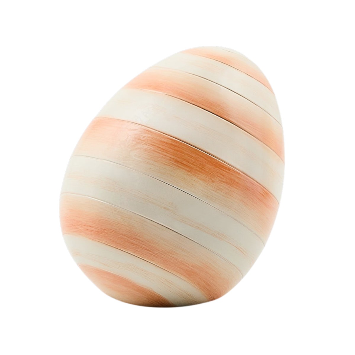 MacKenzie-Childs Mini Egg Figurine, Coral Stripe
