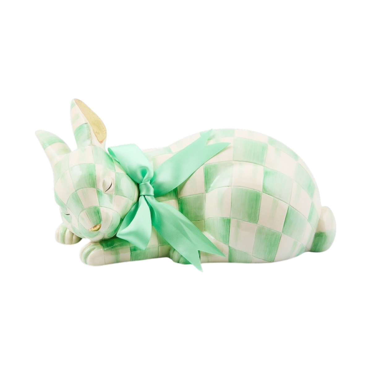 MacKenzie-Childs Fluffy Bunny Figurine, Mint Check