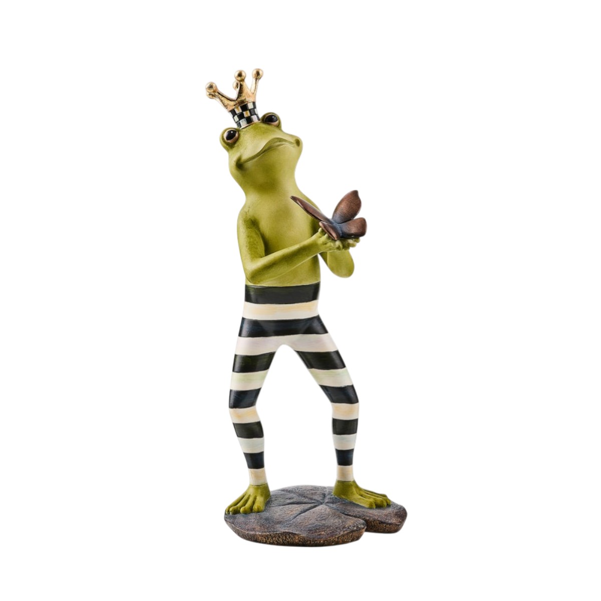 MacKenzie-Childs Courtly Fergal The Frog With Butterfly Décor Statue