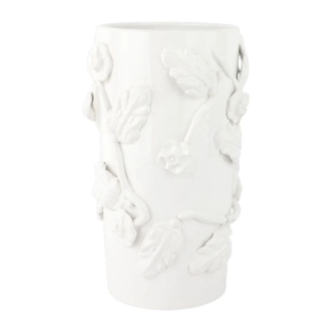 Vietri Bougainvillea Garden White Cachepot, Large