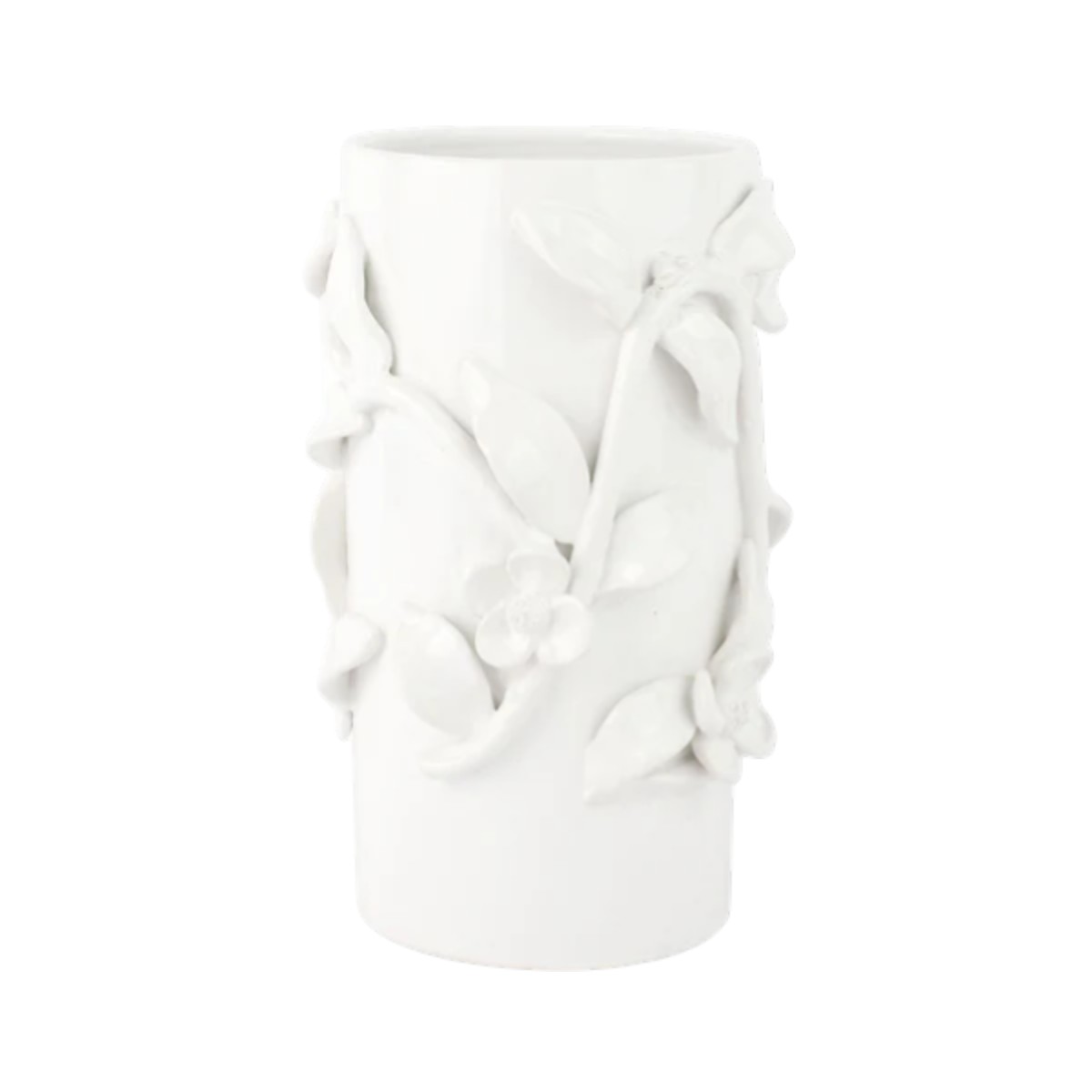 Vietri Bougainvillea Garden White Cachepot, Medium