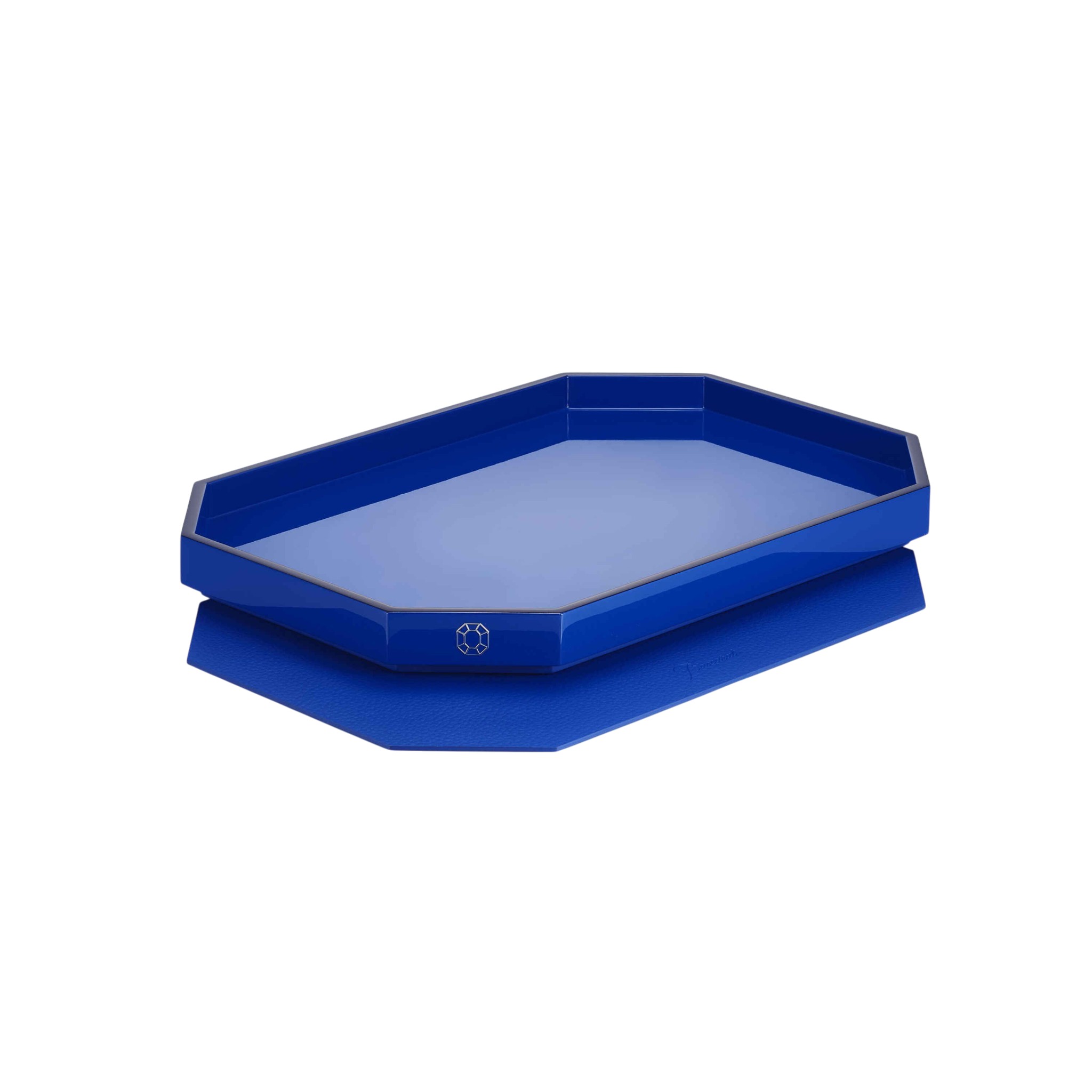Baccarat Medium Octogone Tray, Blue