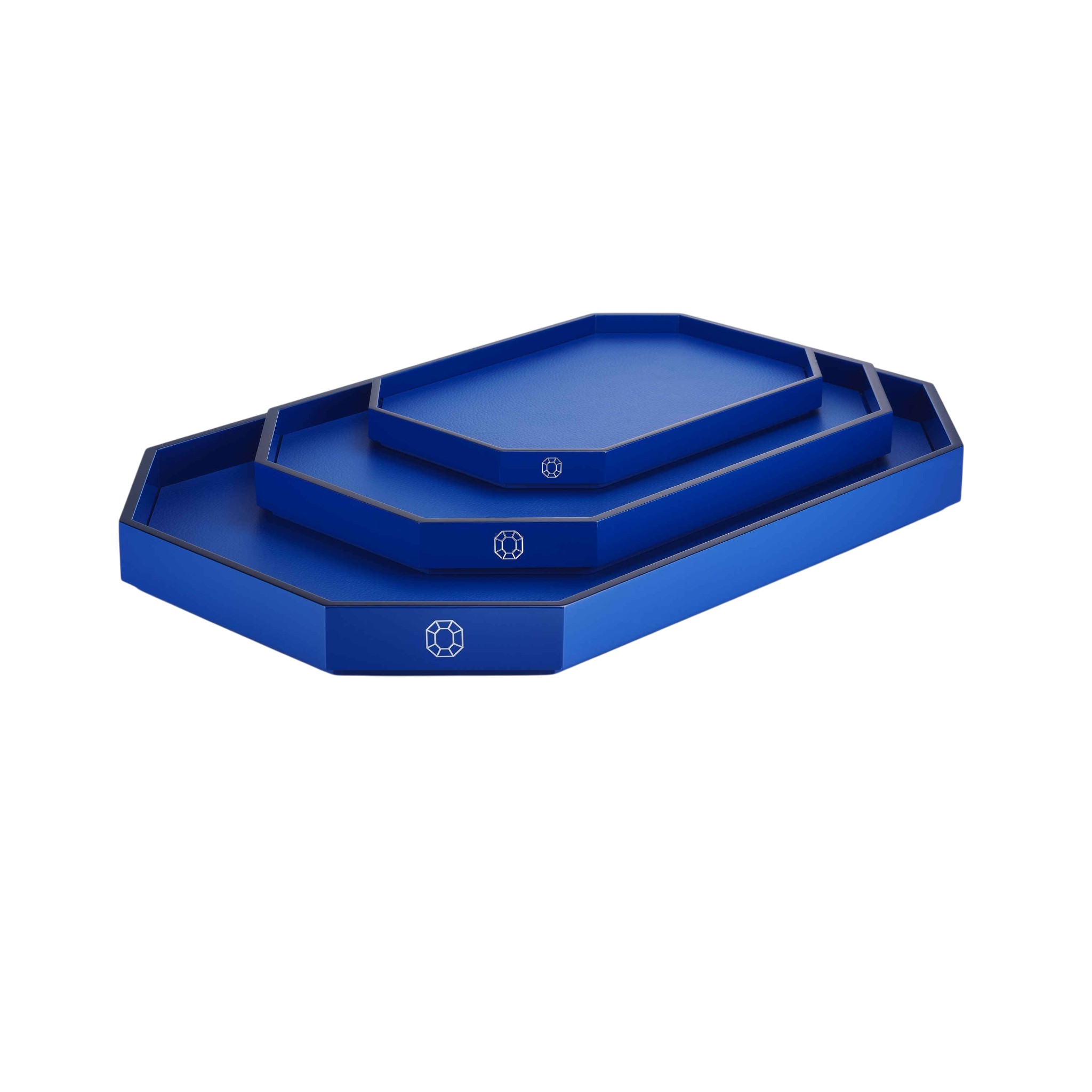 Baccarat Medium Octogone Tray, Blue