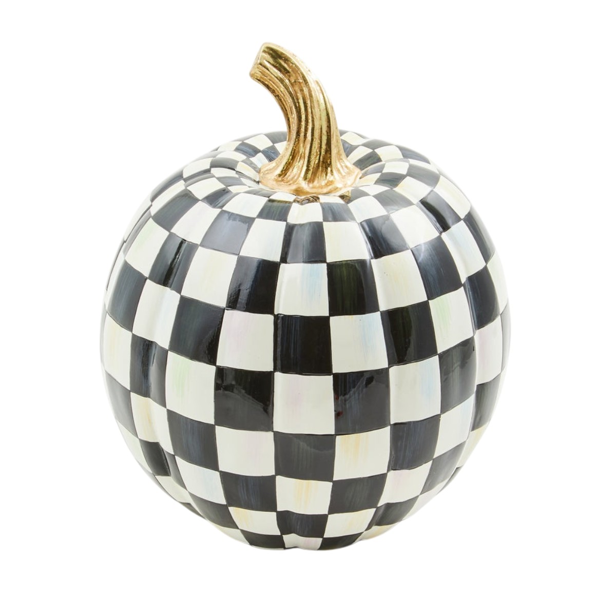 MacKenzie-Childs Courtly Check Glossy Pumpkin, Small