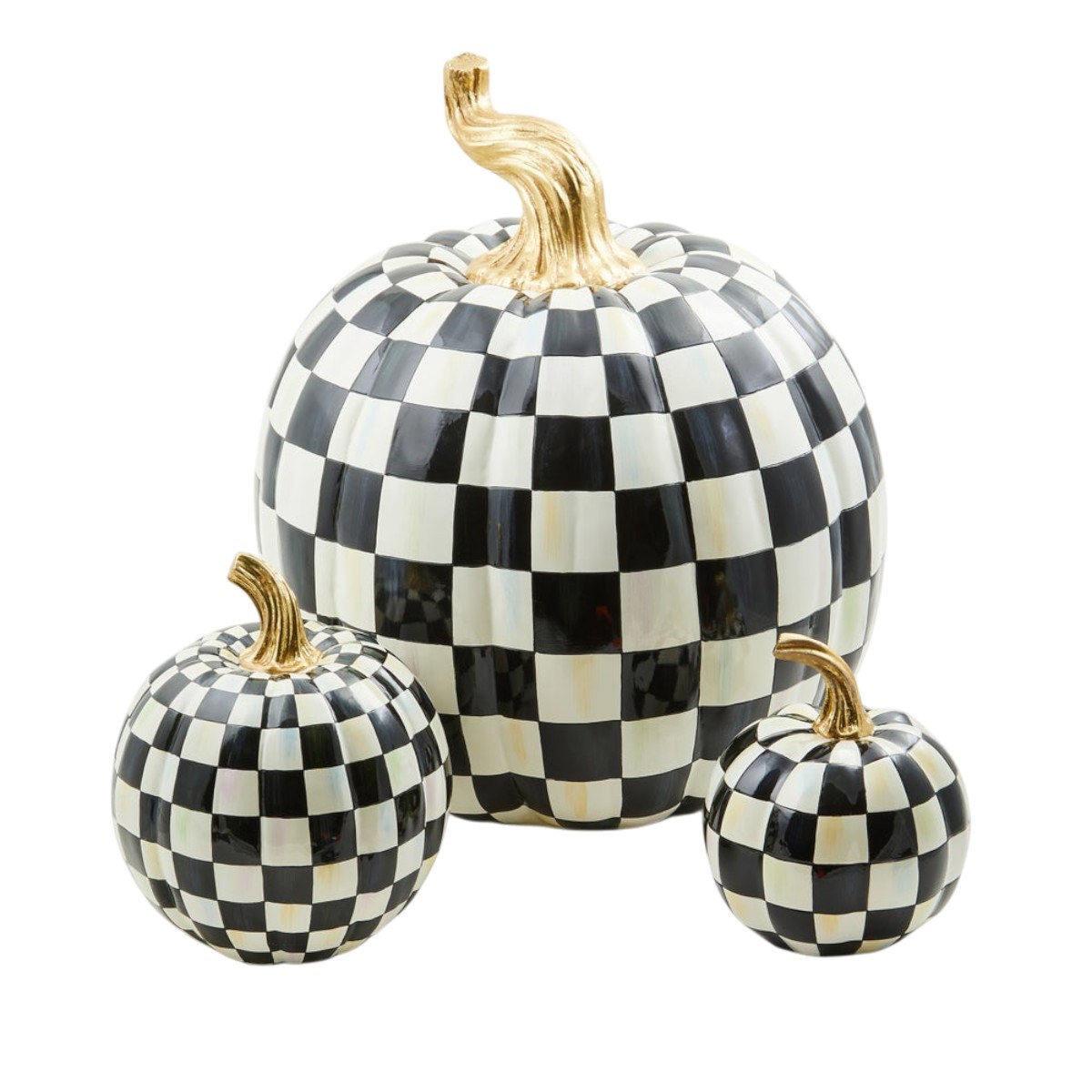 MacKenzie-Childs Courtly Check Glossy Pumpkin, Small