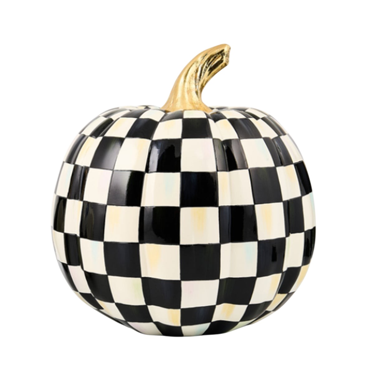 MacKenzie-Childs Courtly Check Glossy Pumpkin, Medium