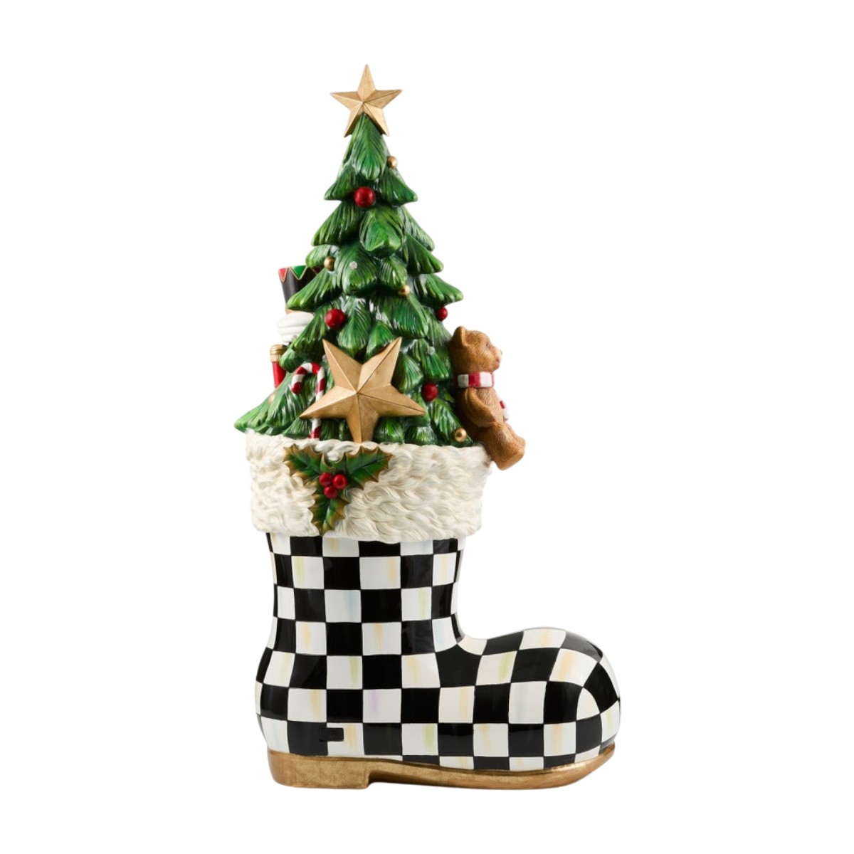 MacKenzie-Childs Illuminated Trophy Santa Boot