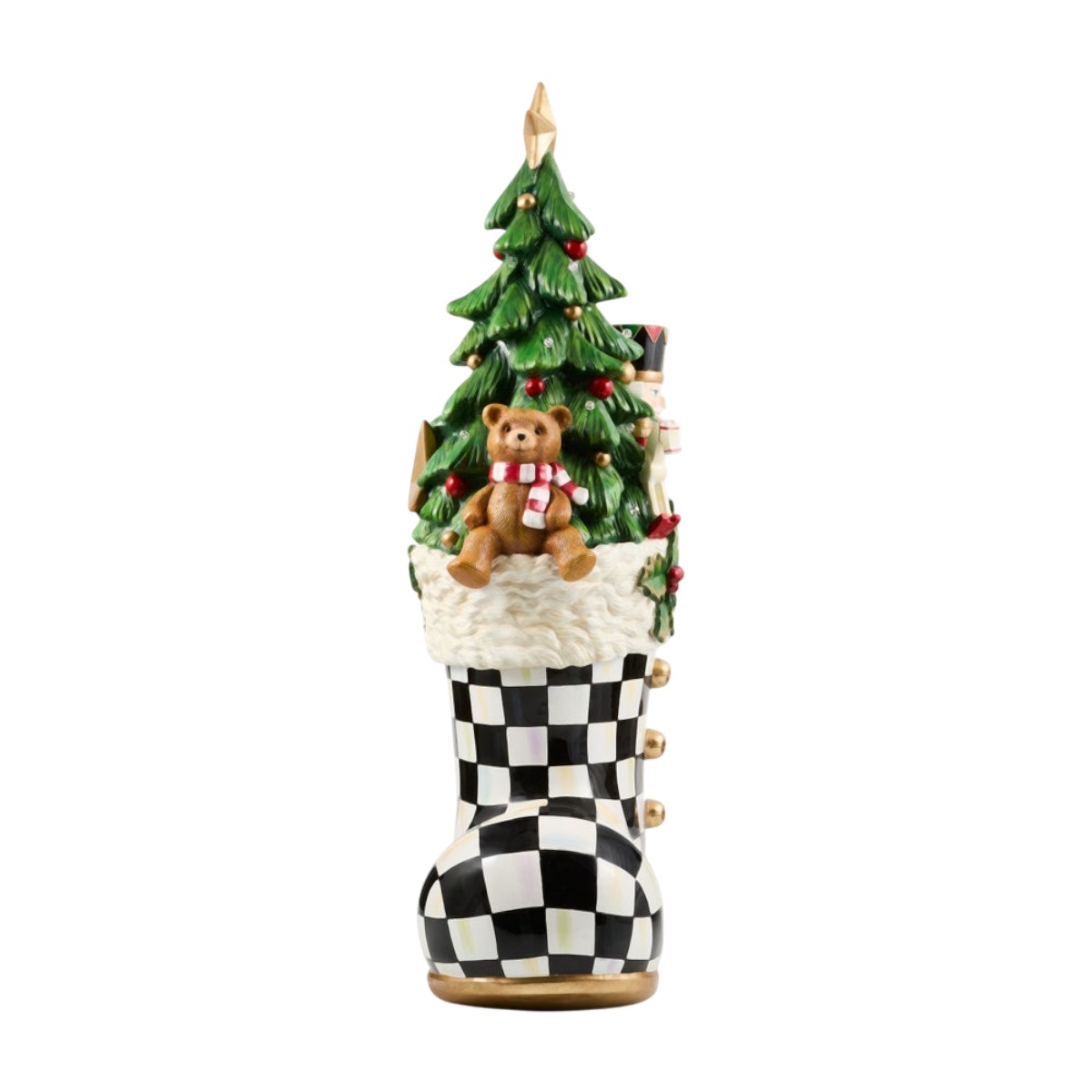 MacKenzie-Childs Illuminated Trophy Santa Boot