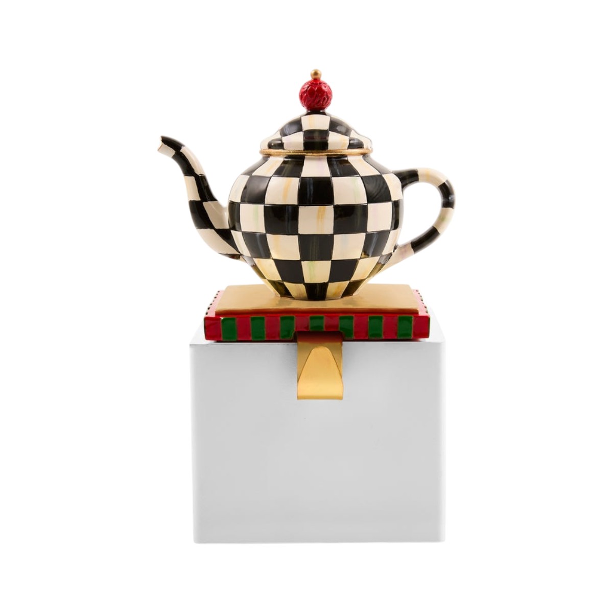 MacKenzie-Childs Teapot Stocking Holder, Courtly Check