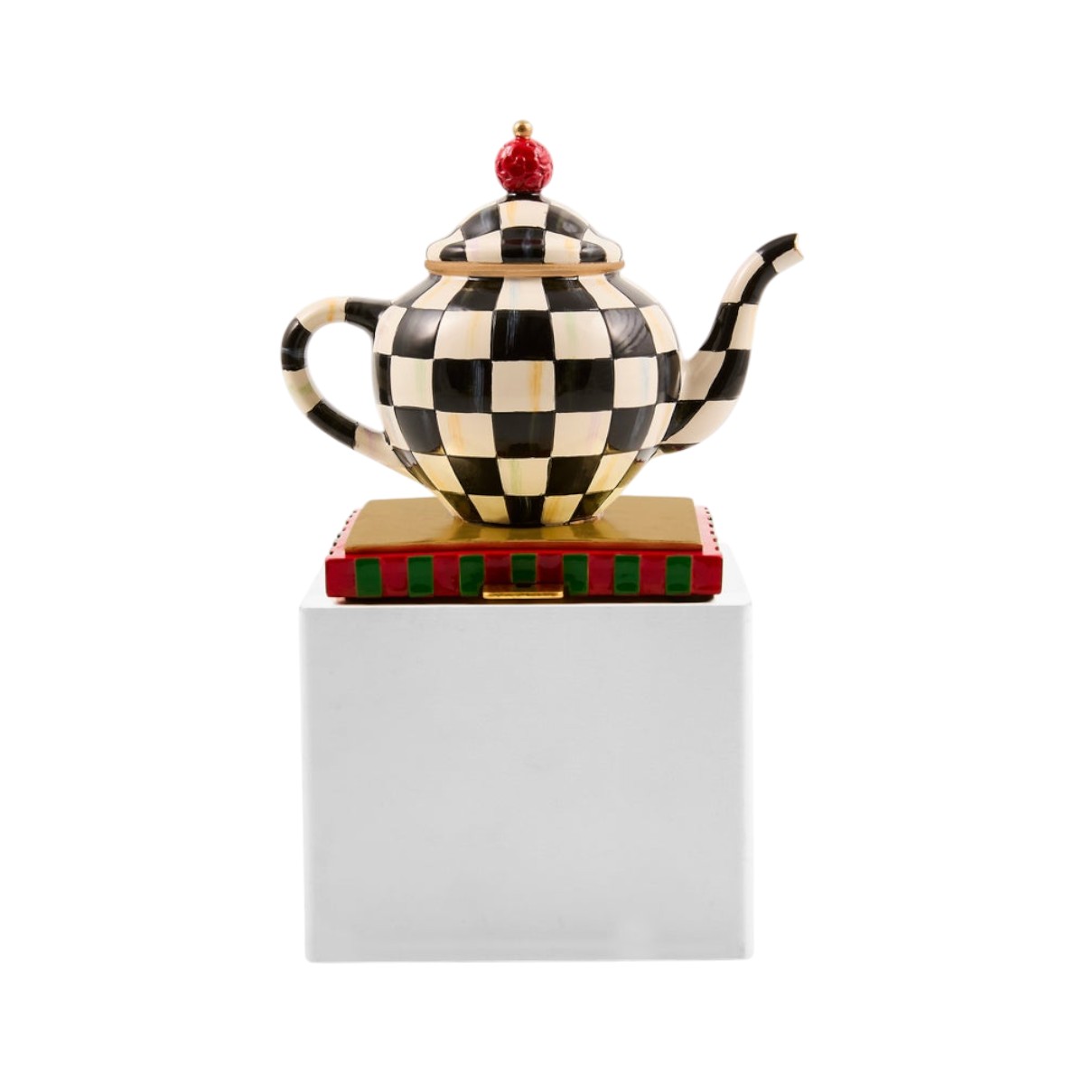 MacKenzie-Childs Teapot Stocking Holder, Courtly Check