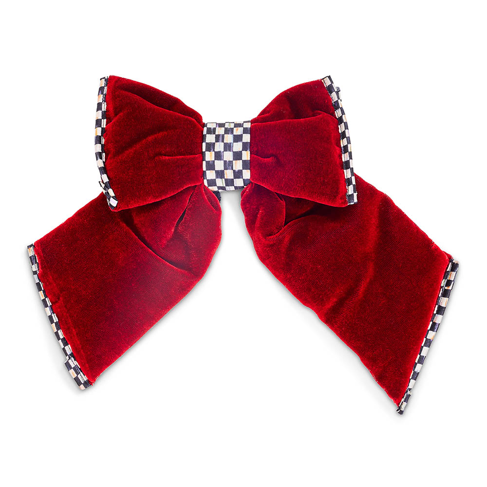 MacKenzie-Childs Velvet Small Bow, Red