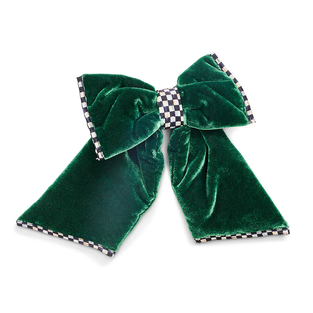 MacKenzie-Childs Velvet Small Bow, Green