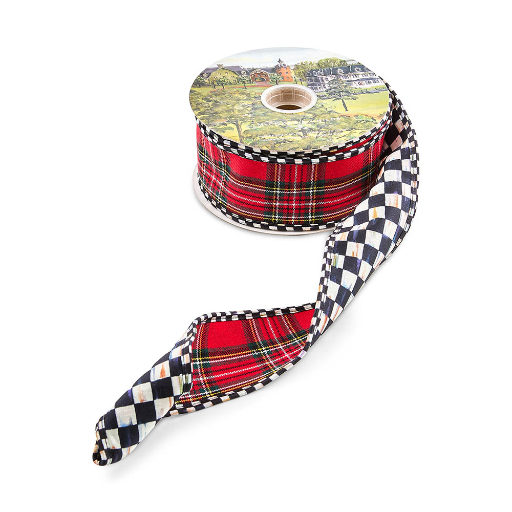 MacKenzie-Childs Courtly Tartan Ribbon, 2.5