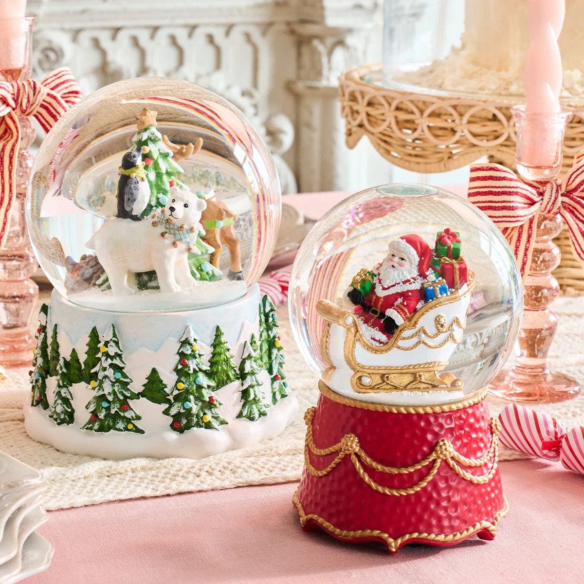 Juliska Berry and Thread North Pole Santa in Sleigh Globe