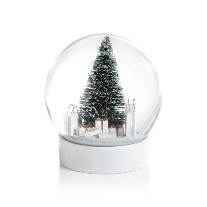 Zodax Snow Globe with Pine Needle Tree and Gift Bag
