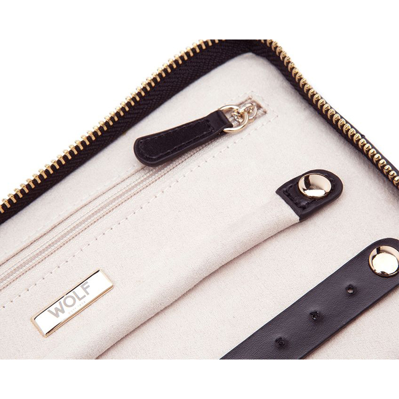 WOLF Caroline Portfolio Jewelry Box, Black