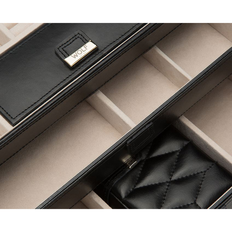 WOLF Caroline Medium Jewelry Box, Black