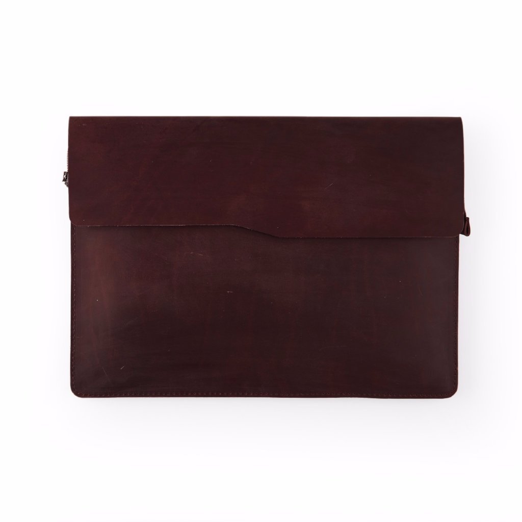 Rustico Monument Leather Laptop Case, Burgundy