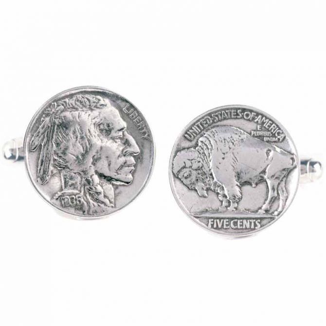Tokens & Icons Buffalo Nickel Cuff Links