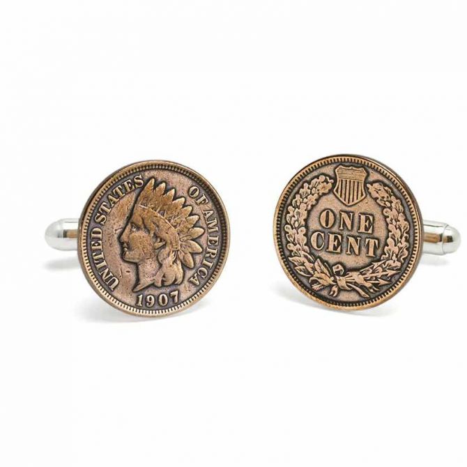 Tokens & Icons Indian Head Penny Cuff Links