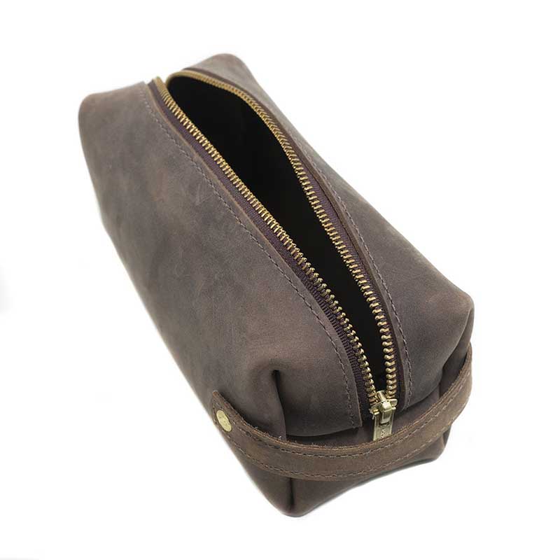 Rustico High Line Medium Leather Pouch, Dark Brown