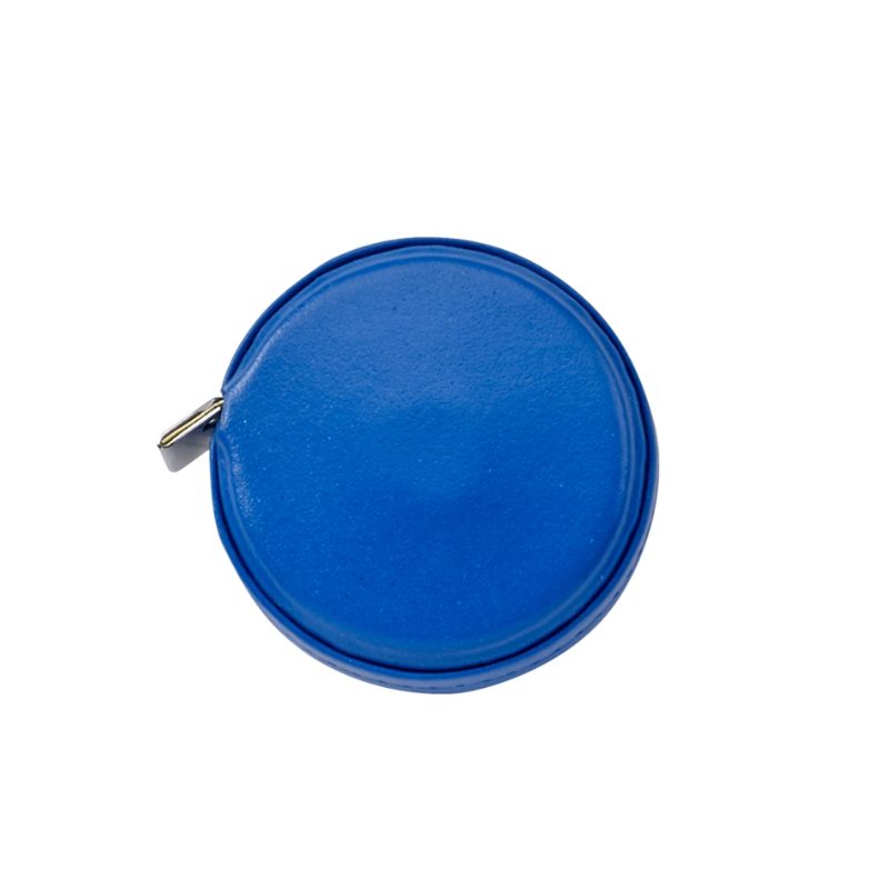 Graphic Image Tape Measure, Blue Vachetta Leather