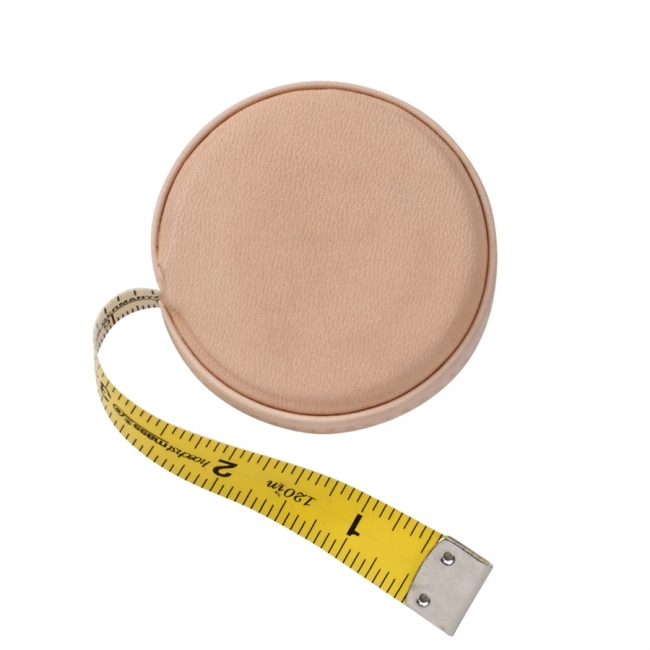 Graphic Image Tape Measure, Natural Vachetta Leather