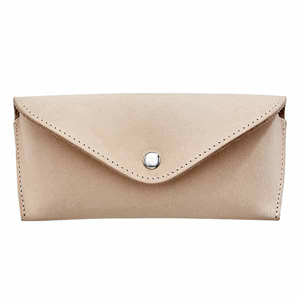 Graphic Image Eyeglass Case, Natural Leather