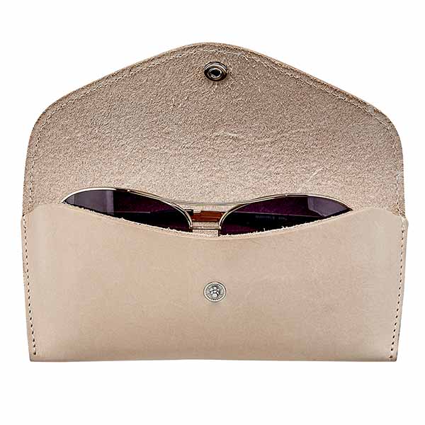 Graphic Image Eyeglass Case, Natural Leather