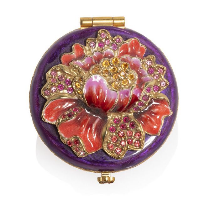 Jay Strongwater Floral Round Compact, Angela SCB8076-289 Borsheims