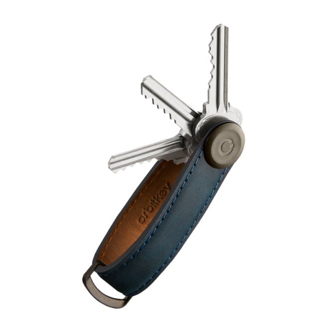 Orbitkey Crazy Horse Key Organizer, Marine Blue