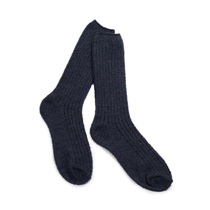 Barefoot Dreams The CozyChic Men's Ribbed Socks, Carbon and Black