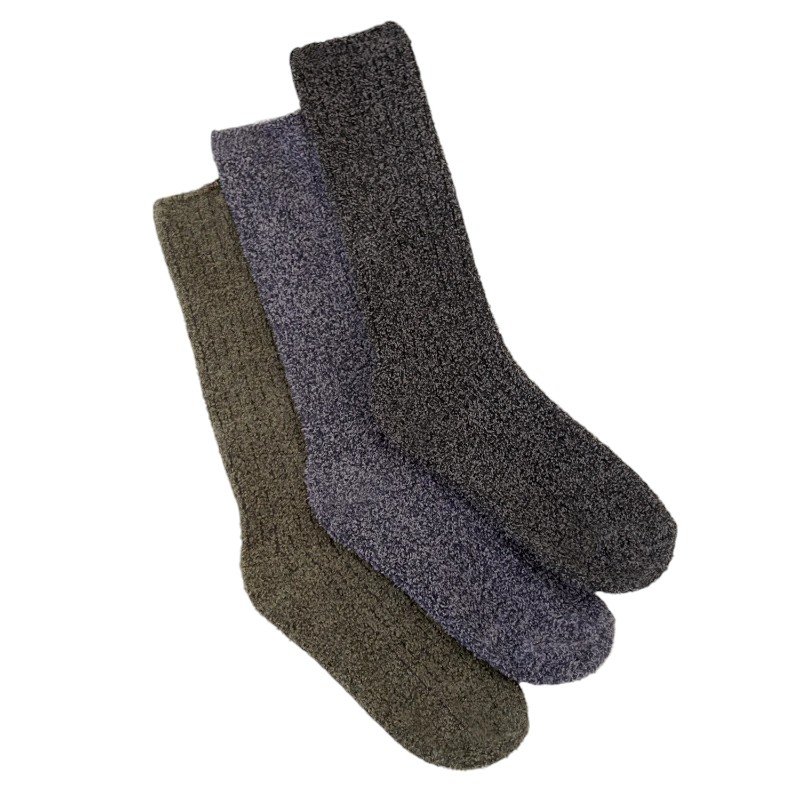 Barefoot Dreams Cozychic Socks, Olive and Carbon