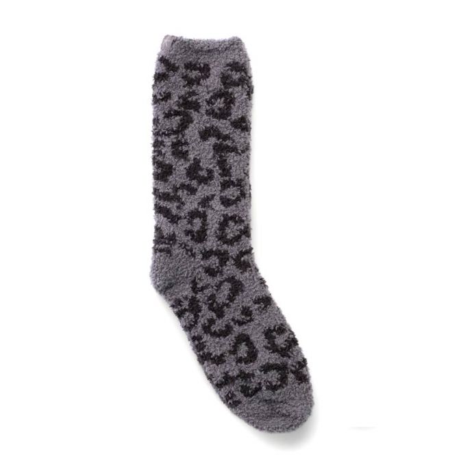 Barefoot Dreams CozyChic Women's Barefoot In The Wild Socks, Graphite and Carbon