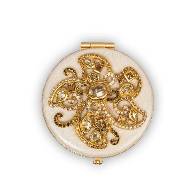 Jay Strongwater Elizabeth Flower Jeweled Compact
